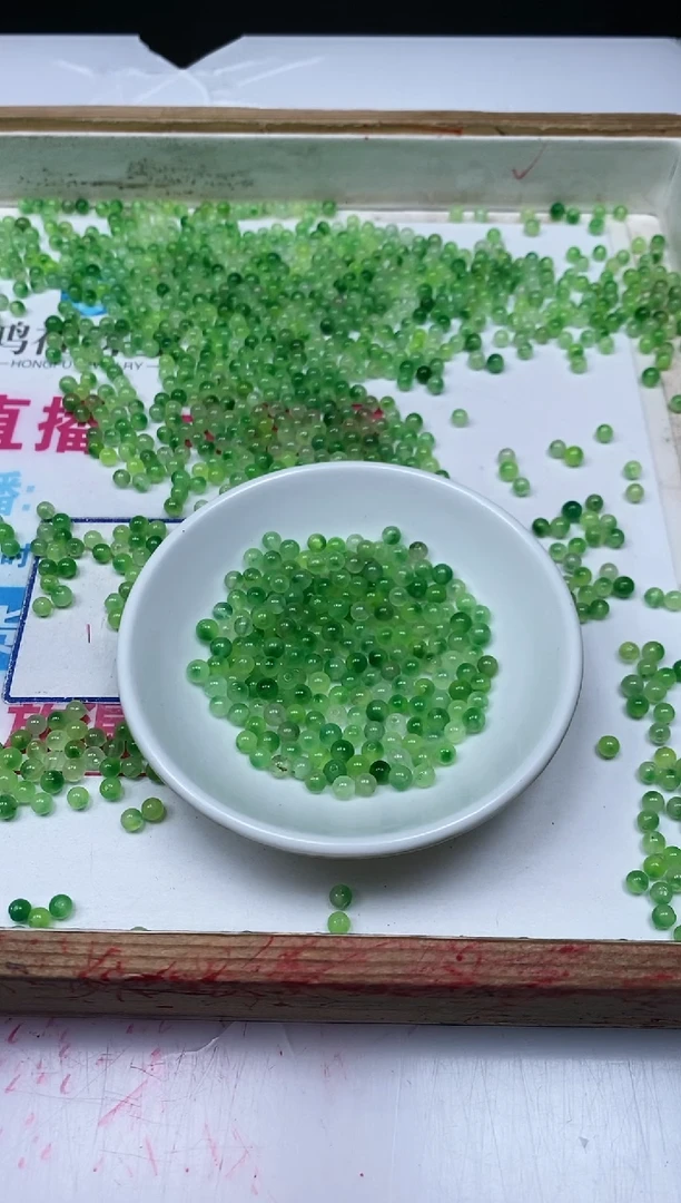 手饰独山玉未镶嵌M532 深非洲 翠4mm100个8元