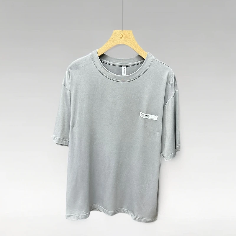新款男上衣夏季新款冰棉丝男士半袖百搭圆领短袖T恤7968同7912