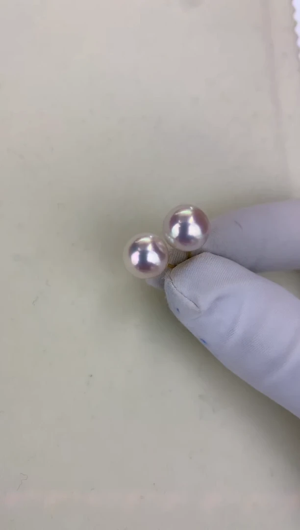 18K金镶嵌DA海水珍珠 GD124 9-9.5 素钉定制