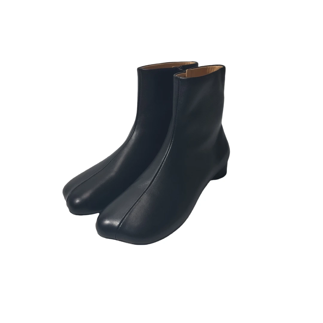 janie Philip 秋冬 进口羊皮 不规则苹果头 2.5女士战战战战战靴