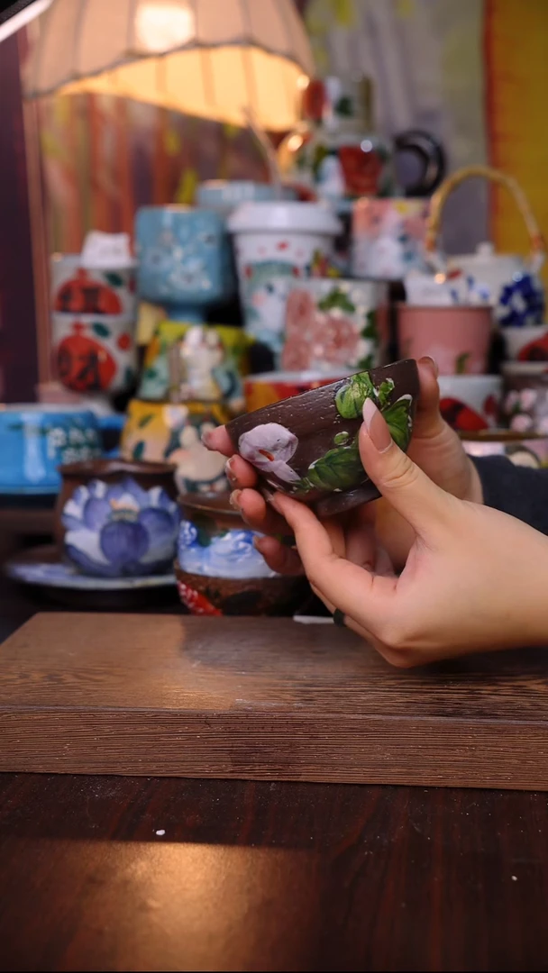 杯子陶泥垚手作 景德镇手工手绘陶瓷器物