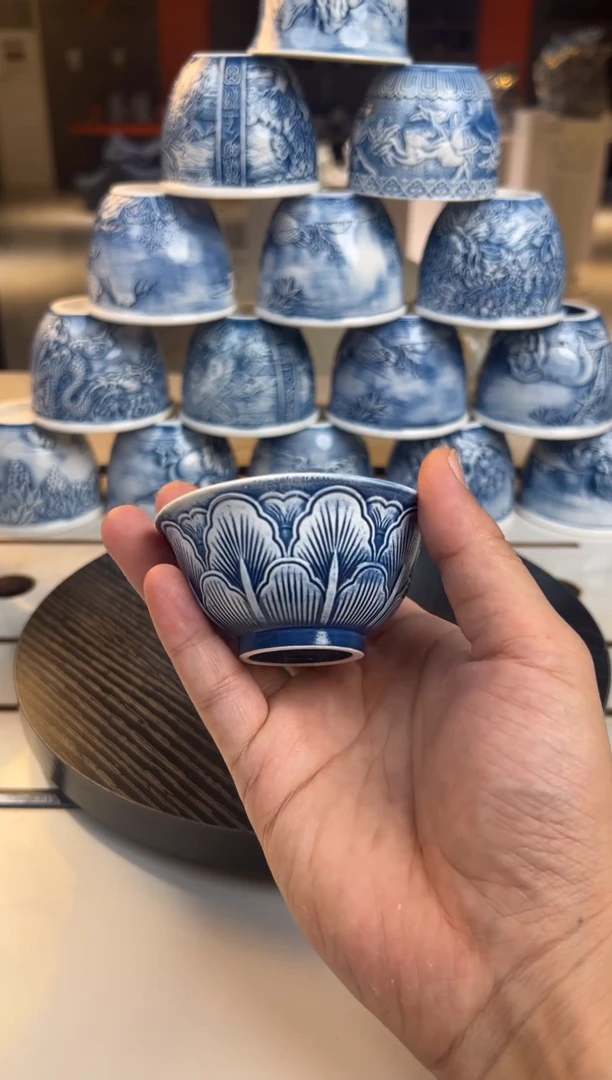 景德镇陶瓷小蓝杯
