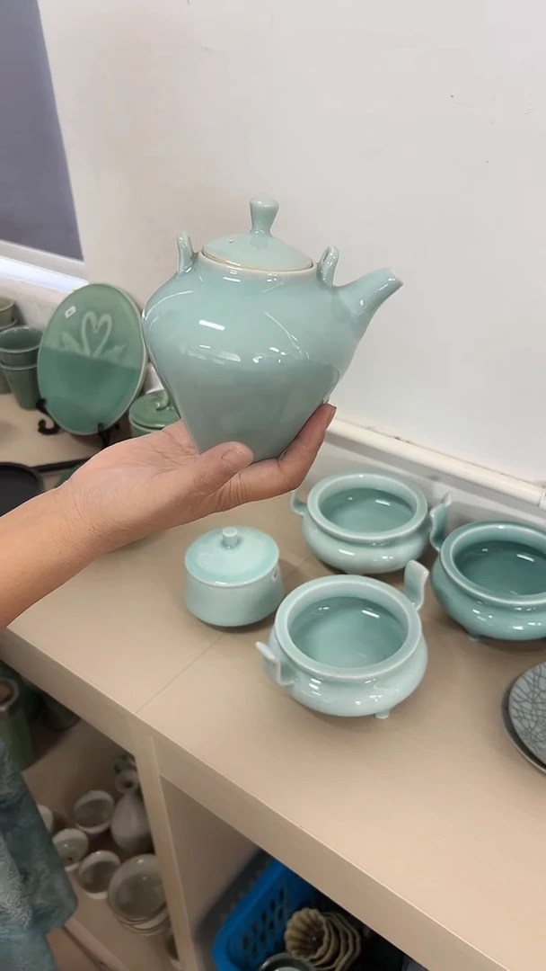 龙泉云间青瓷小米茶器