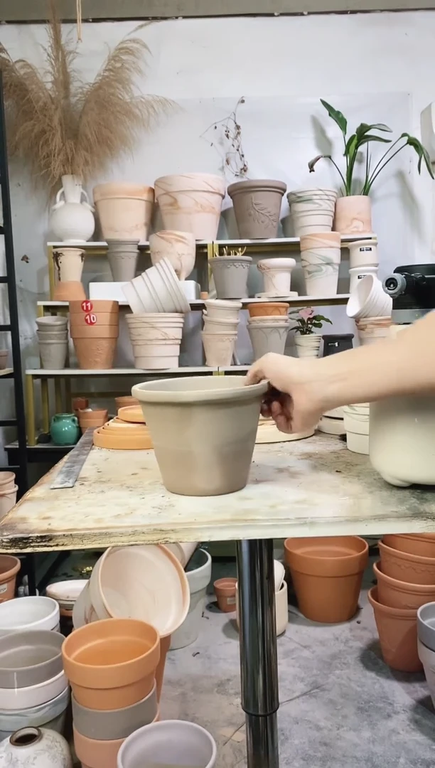 瑕疵无售后17*13灰陶 1盆无托