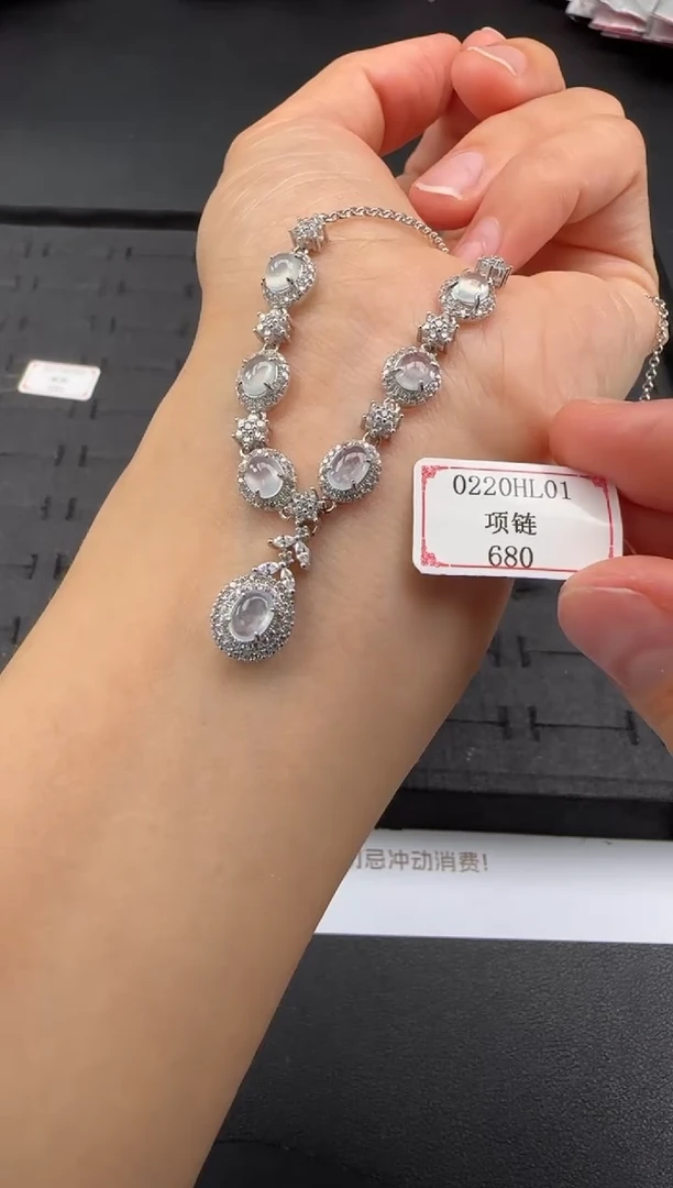 【闪购商品】翡翠套链银S925镶嵌0220HL01