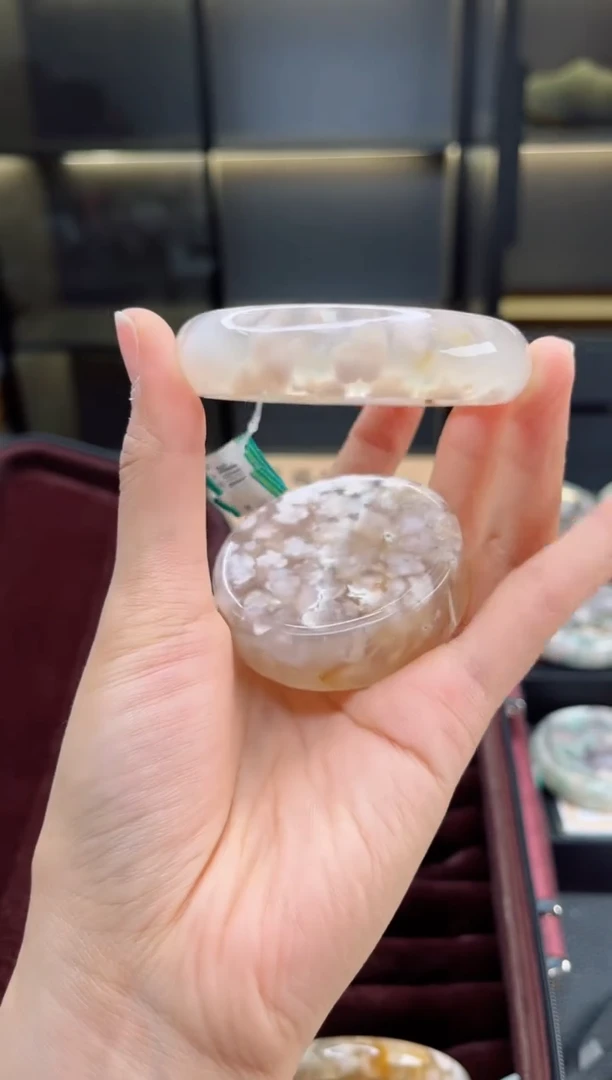 石英质玉手镯未镶嵌56圈口（赠送镯心）6321764