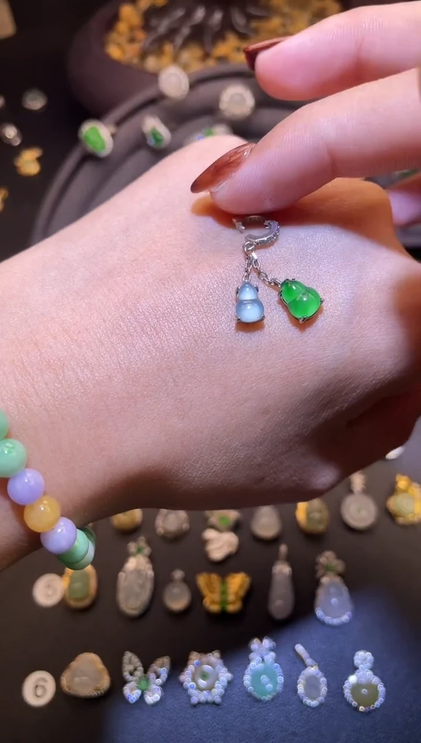 吊坠(不含链)银S925镶嵌翡翠1