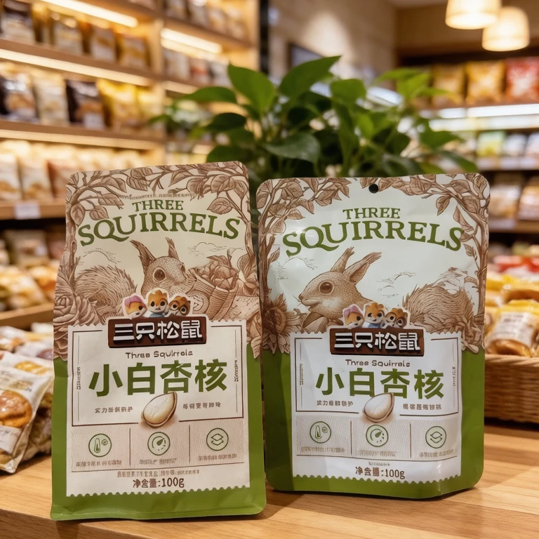 三只松鼠小白杏核100g*3袋日期7月到8月