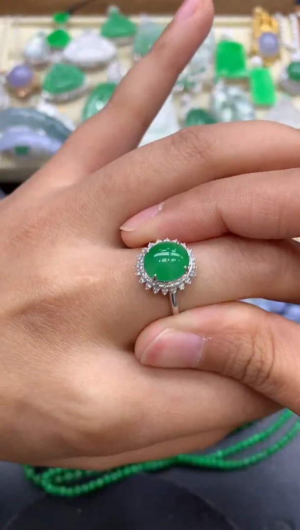【闪购商品】翡翠戒指18K金镶嵌150-中国好珍宝