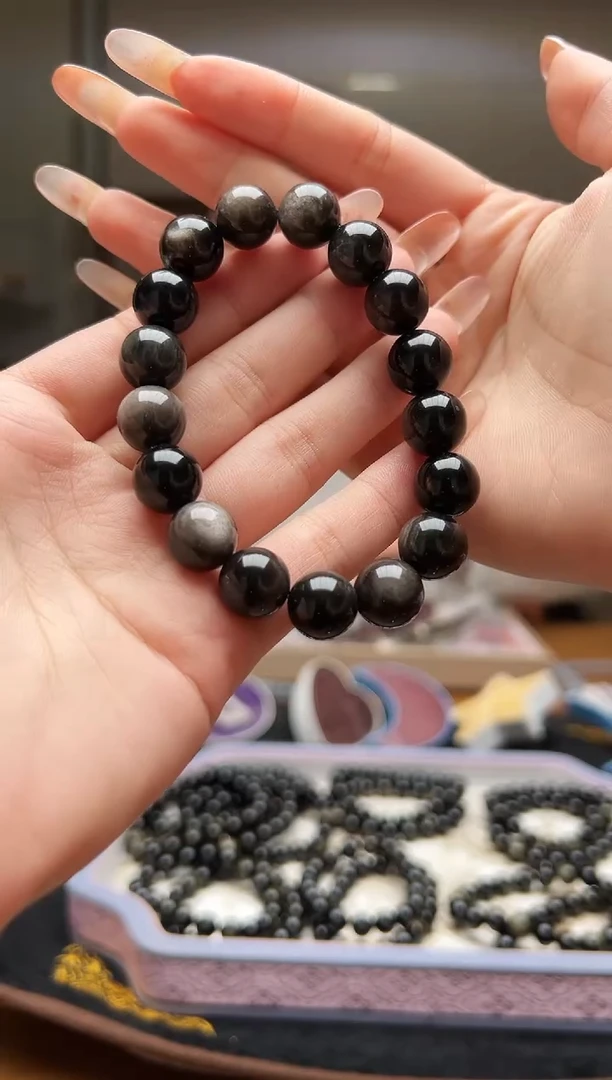 未镶嵌手链水晶银耀石手链 卡12+