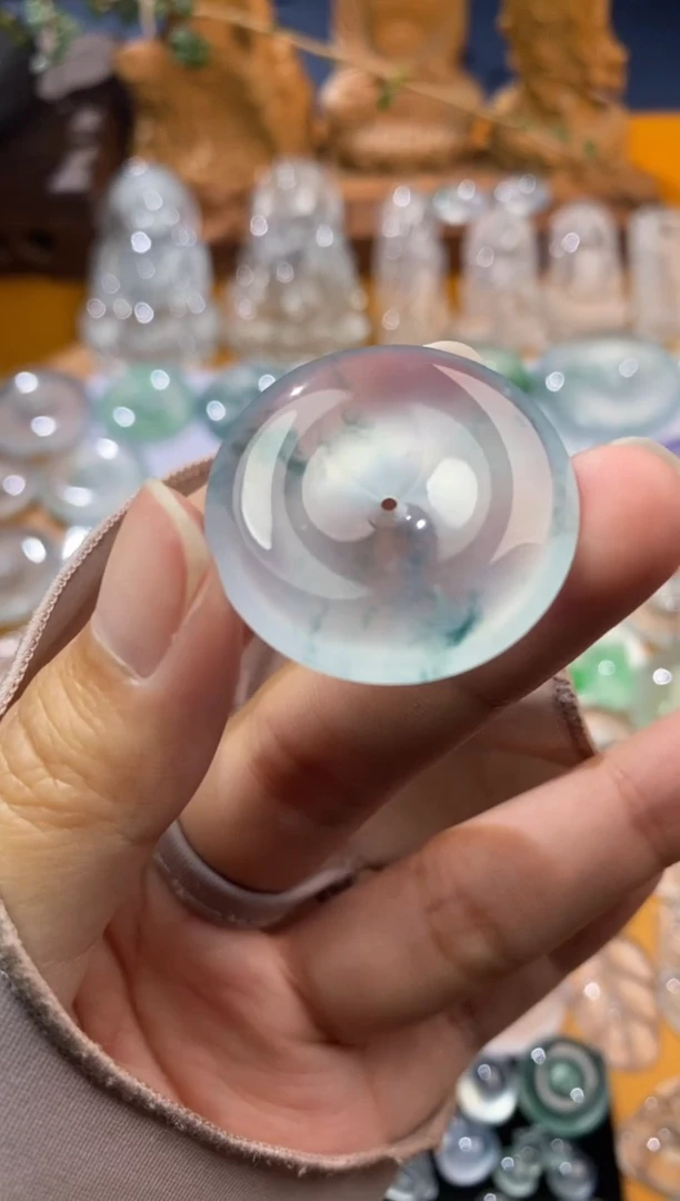 【闪购商品】定制翡翠未镶嵌平安扣30.1*6.4