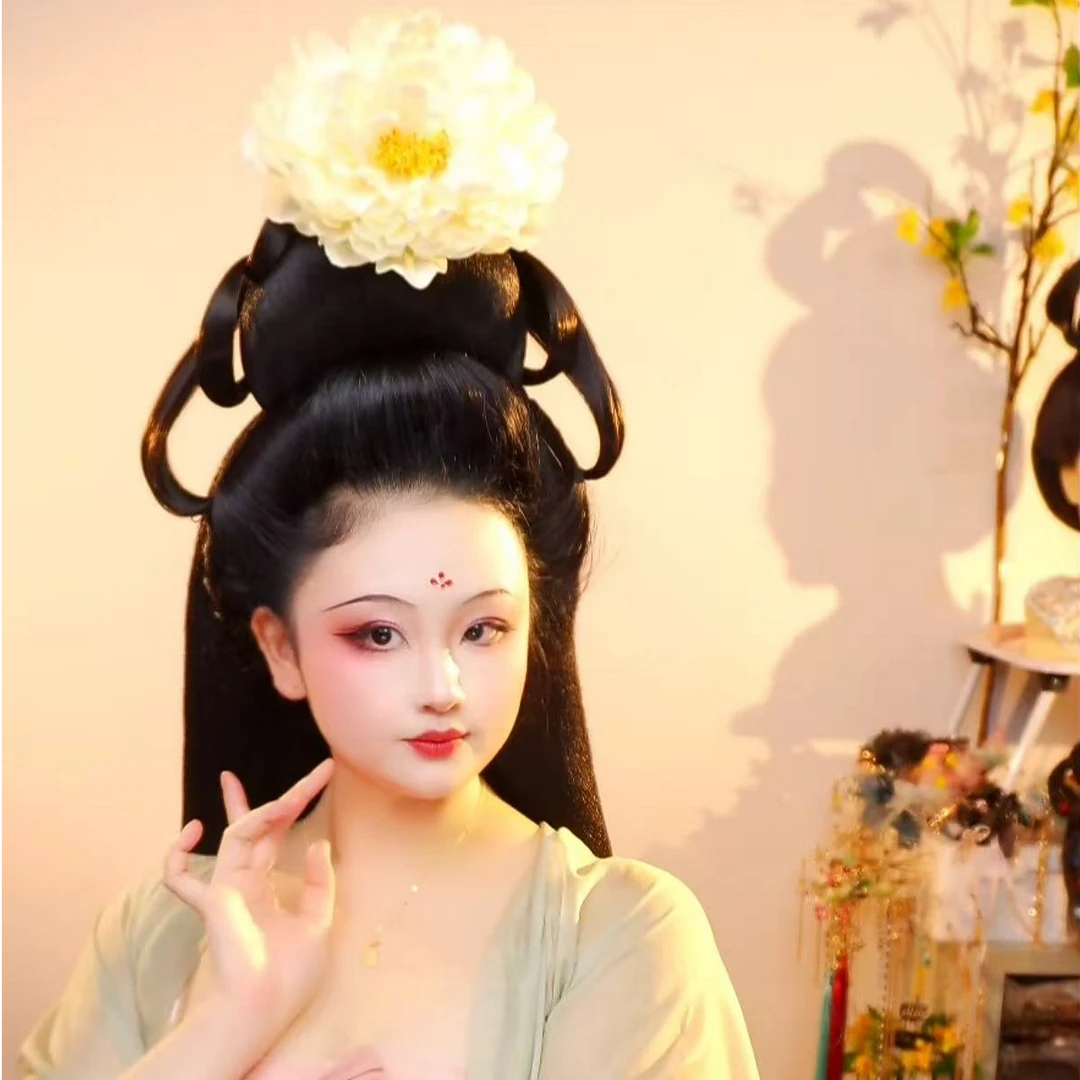 蓝熙亚莉 美人髻  二次元古风汉服 轻便唐风配冠发包发髻