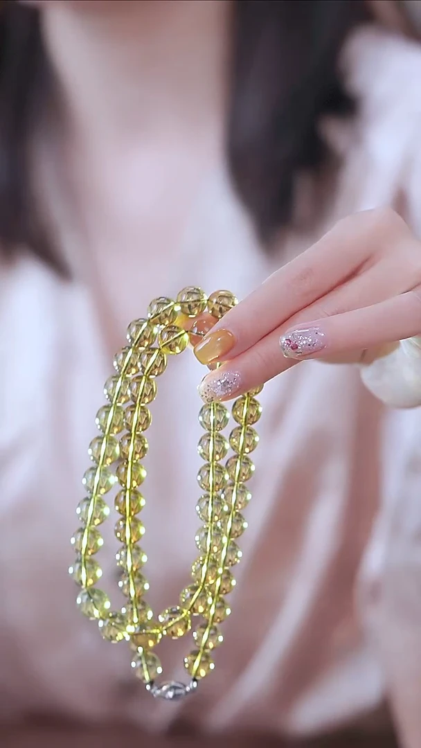 琥珀未镶嵌珠宝奇石10MM蓝珀妈妈链