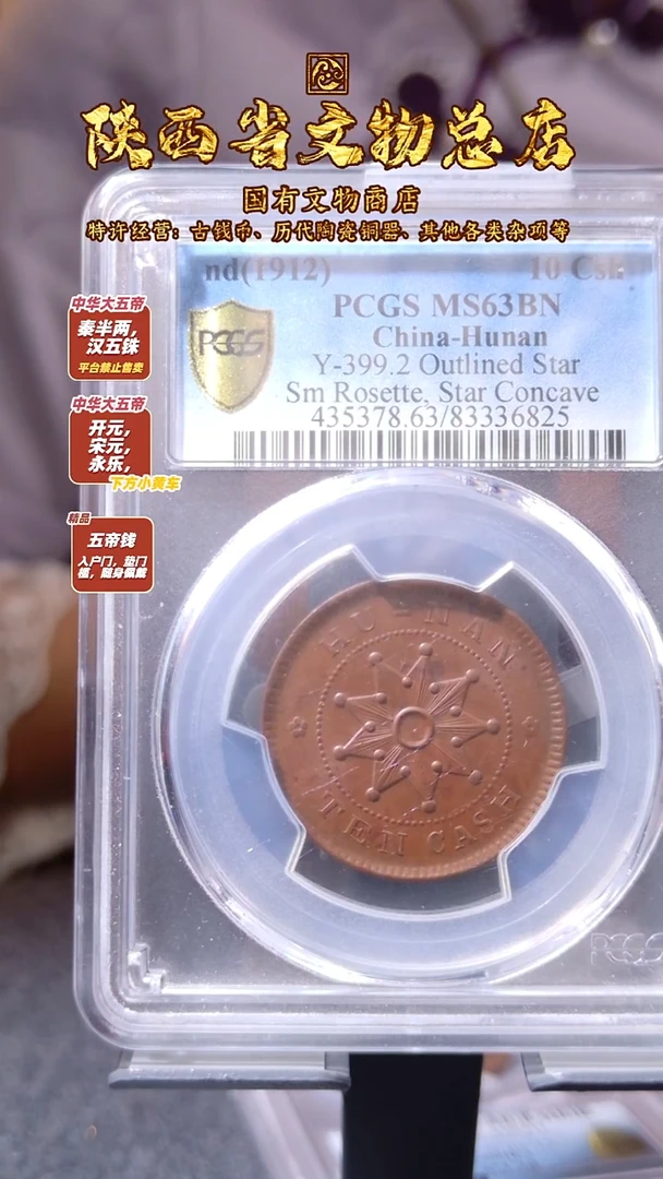 铜中华民国 湖南当十/MS63/6825