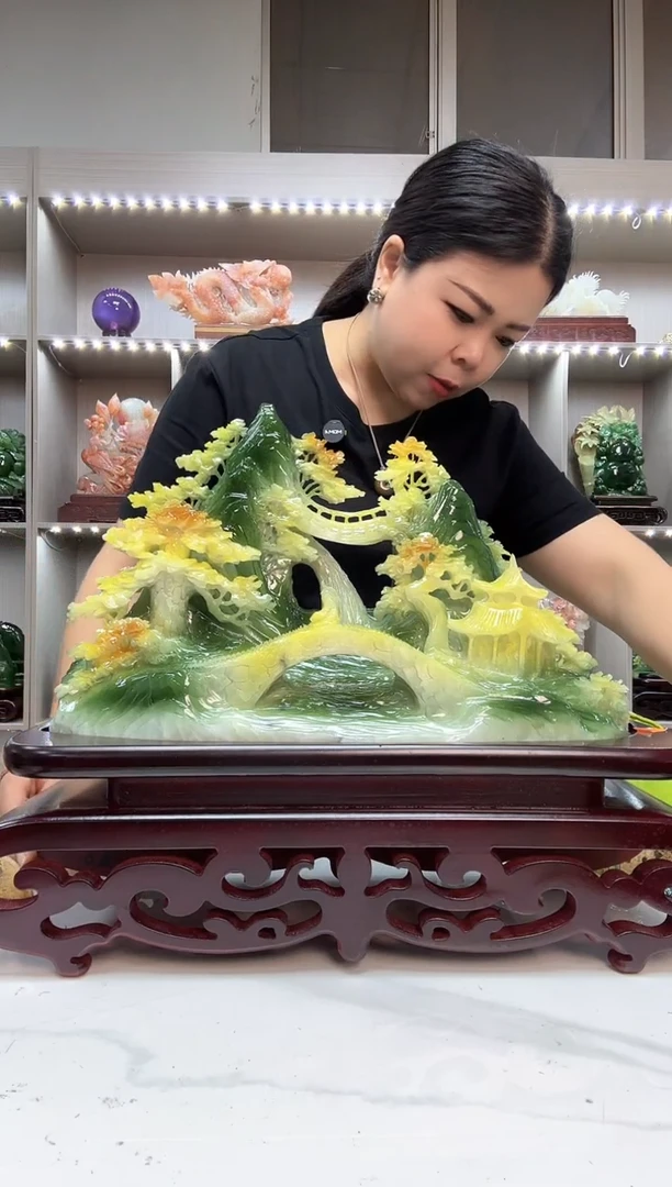 石材天然岫岩玉摆件