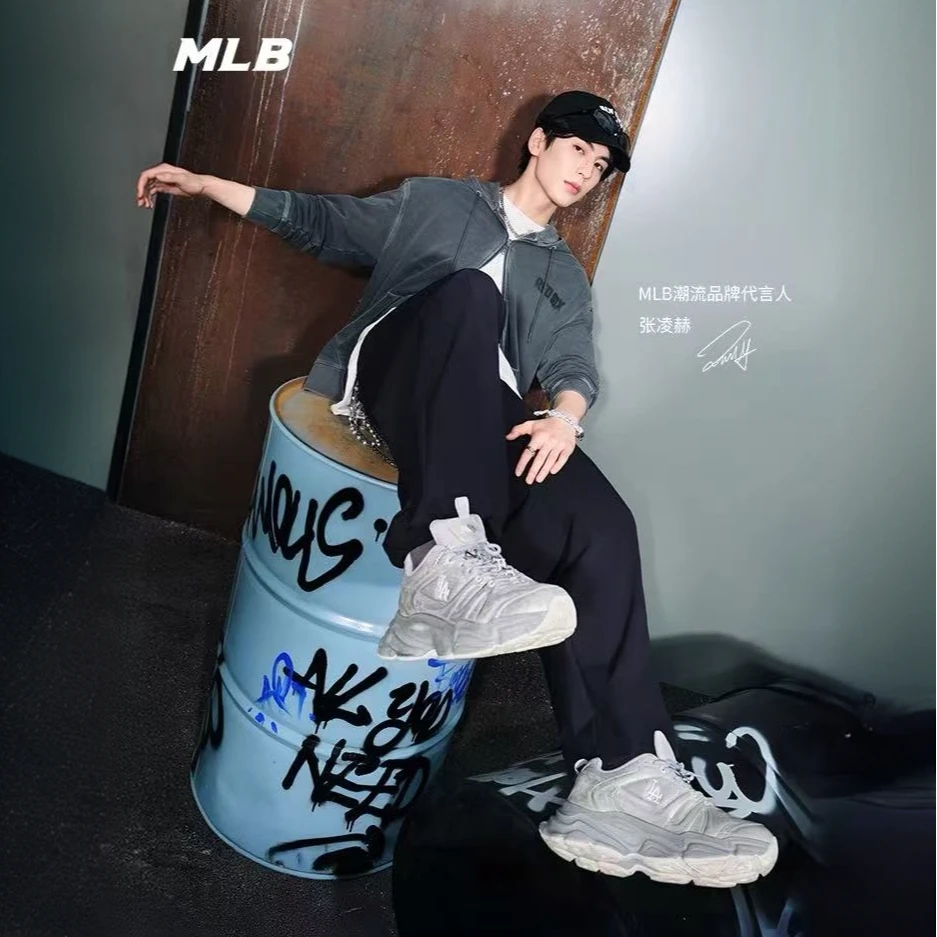 MLB张凌赫张康乐同款男女情侣流光风老爹鞋25秋季新款3ASHCC25N