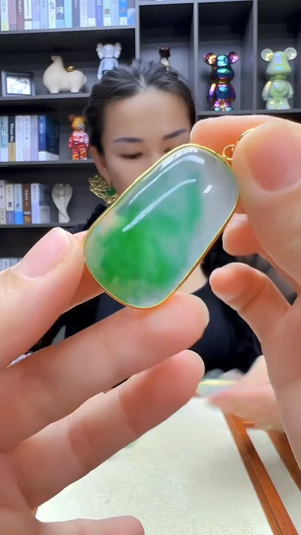 翡翠14K金镶嵌颈饰丹丹diy劲饰