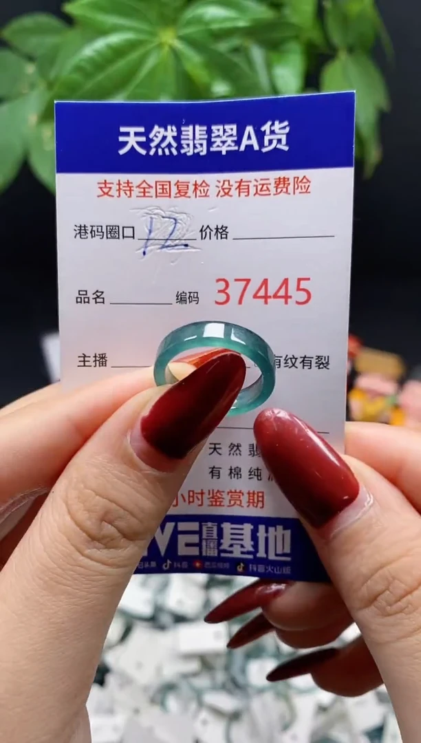 翡翠戒指未镶嵌天然翡翠戒圈7445