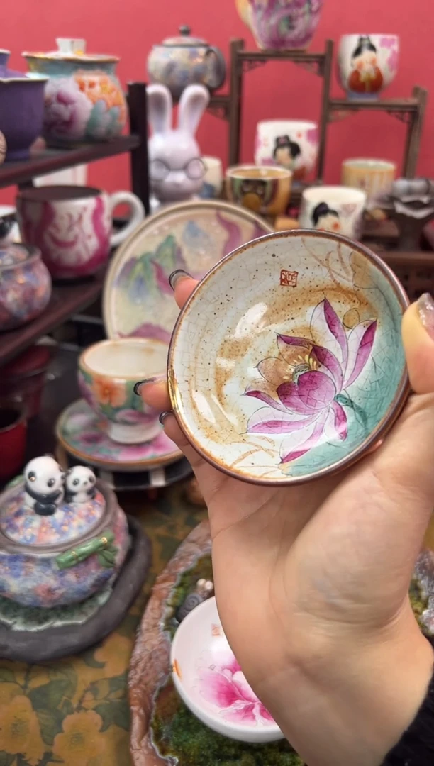 【闪购商品】徐慧敏清水柴烧手绘主人杯