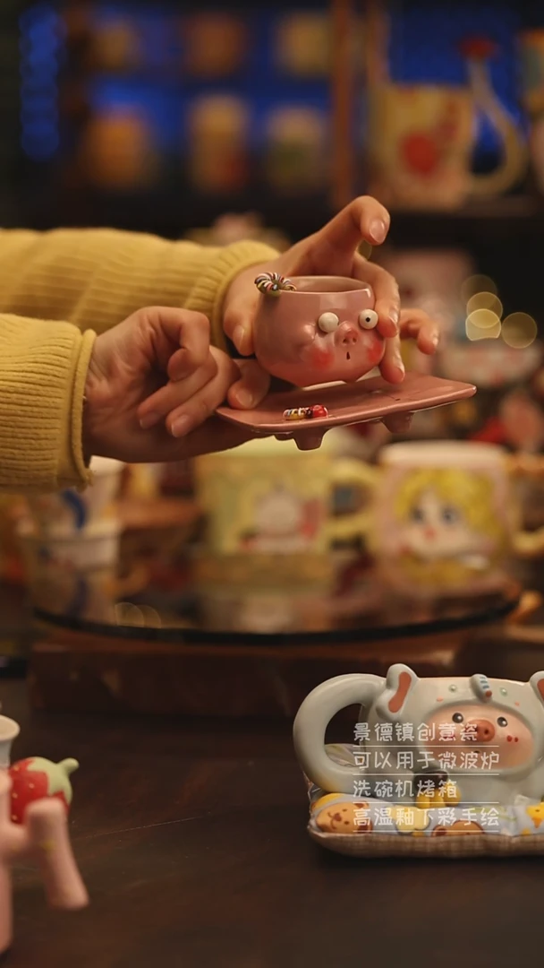陶瓷景德镇可爱陶瓷釉下彩绘设计师款
