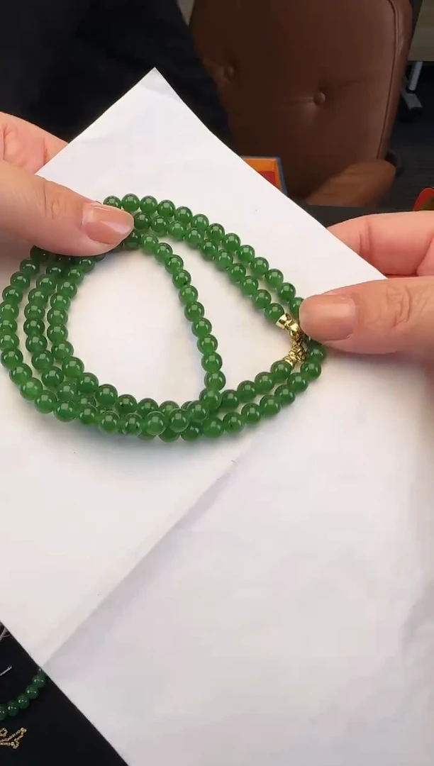 颈饰未镶嵌和田玉108颗卡6毛衣链