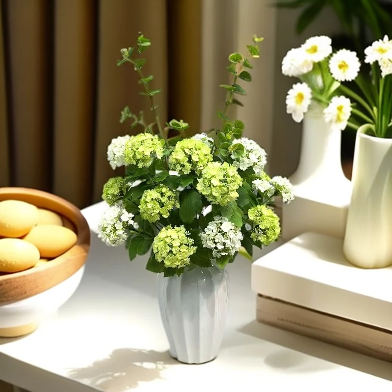 木绣球高端大气仿真花幸运球假花家居客装饰厅电视柜玄关摆件绿植