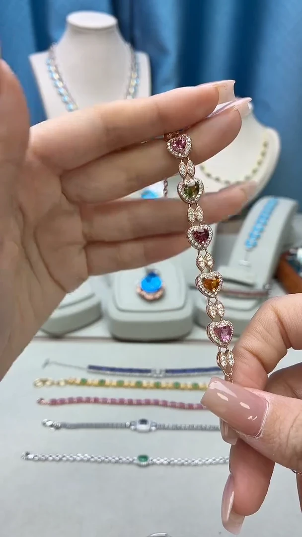 银S925镶嵌手链碧玺562JH0101产品一个（多样性）