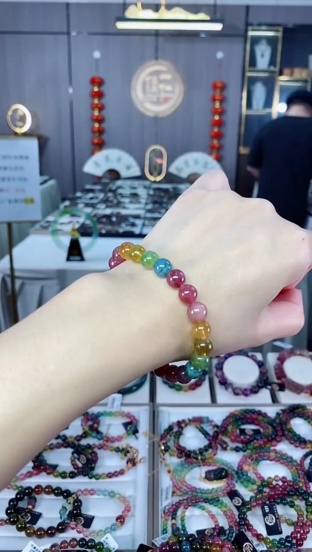 收藏级老矿碧玺单圈手串8mm+未镶嵌碧玺多样性发货一条hon