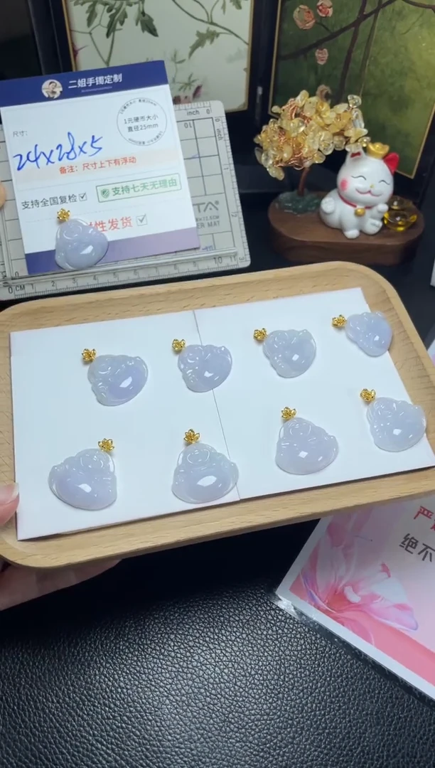 银S925镶嵌挂件翡翠佛公1/多样性发其一配绳@CP