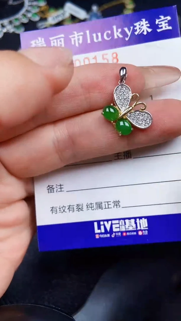 翡翠银S925镶嵌颈饰0158