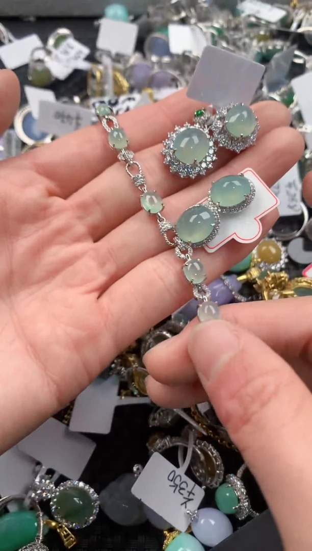 银S925镶嵌戒指翡翠222   8