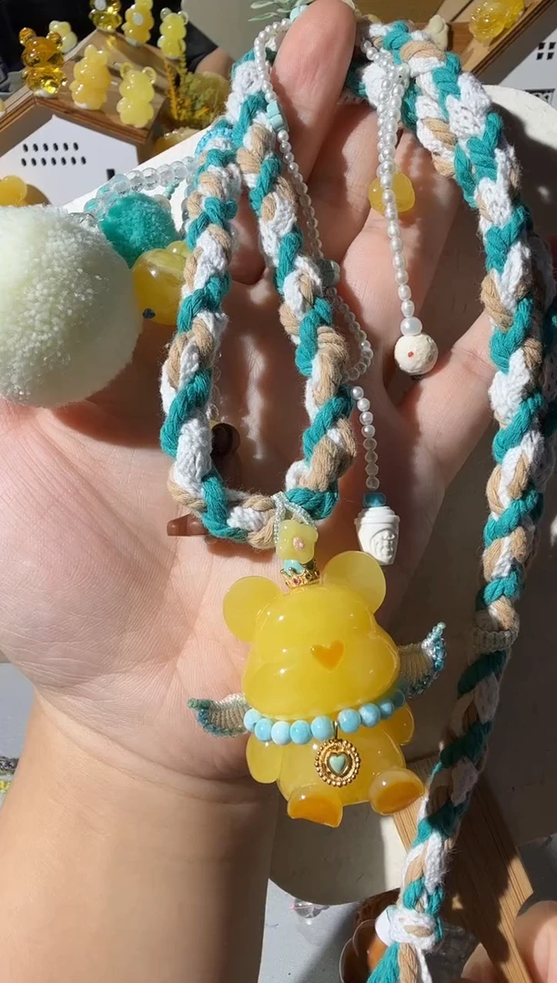 蜜蜡项链未镶嵌蜜蜡小熊项链