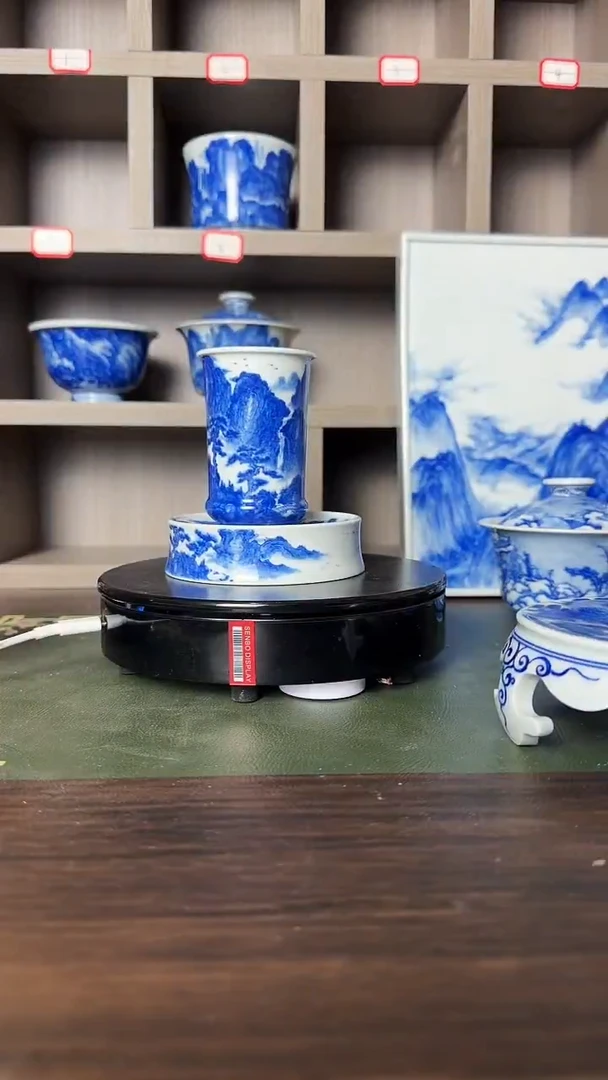 精工青花宋画山水闻香杯