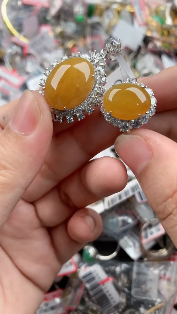 银S925镶嵌戒指翡翠444   3