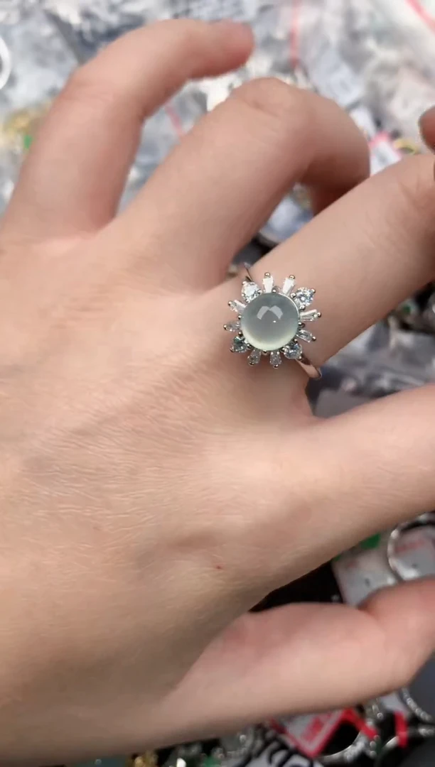 银S925镶嵌戒指翡翠444            1+