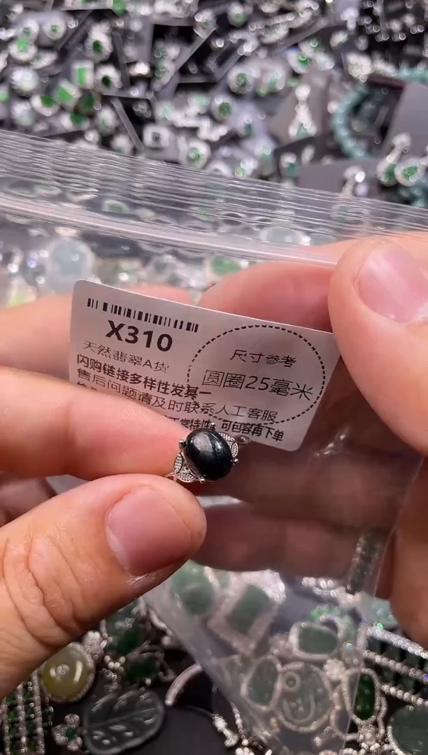 翡翠未镶嵌颈饰X310戒指