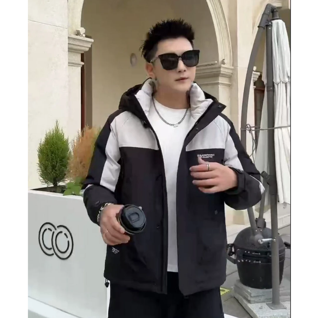 『光头臻选』【小众设计撤柜】户外撞色拼接款百搭保暖加厚外套-89020