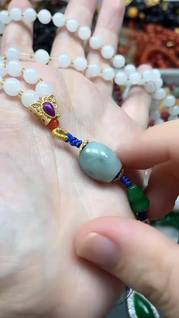 毛衣链未镶嵌石英质玉（金丝玉）多样性发货拍一发一