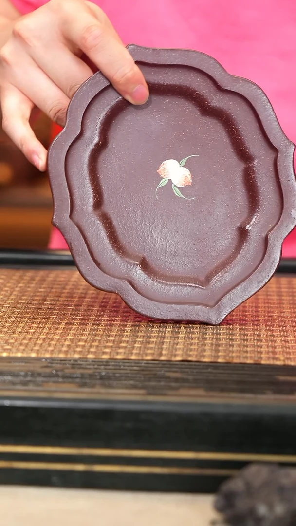 茶壶紫砂30《海棠壶承》紫玉金砂