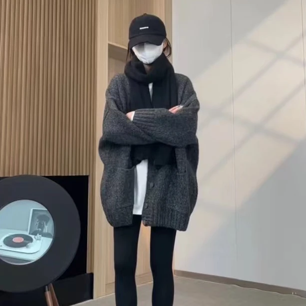 重磅毛衣开衫外套秋装新款宽松休闲气质显瘦慵懒风百搭爆款上衣女