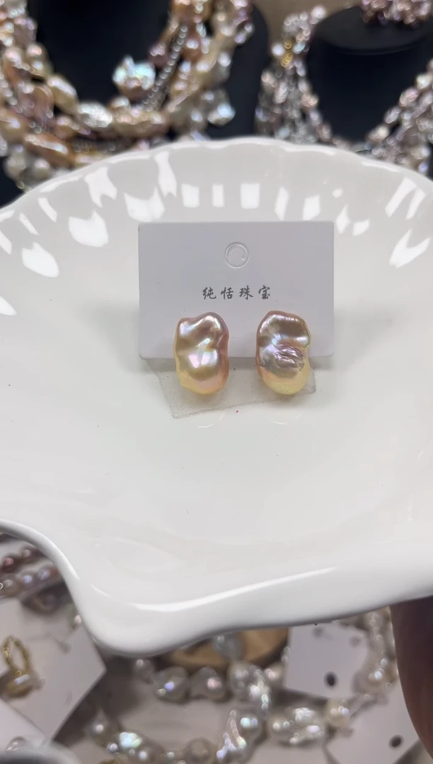 未镶嵌耳饰淡水珍珠玉【纯恬珠宝】
