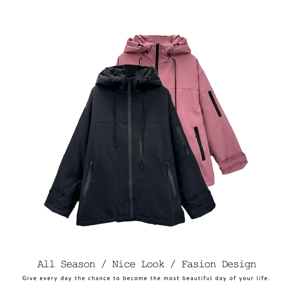 682/613  时尚宽松连帽百搭秋冬季简约外套     款号#1031