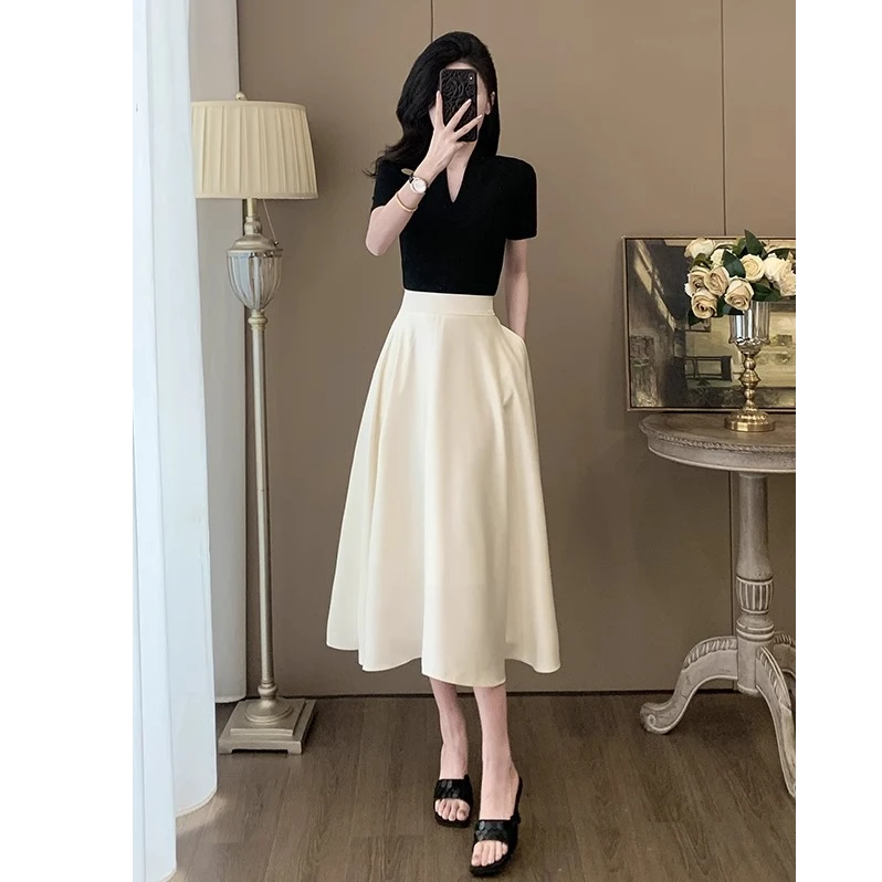 法式赫本风御姐套装高级感女连上衣裙子两件套夏季轻奢气质半身裙