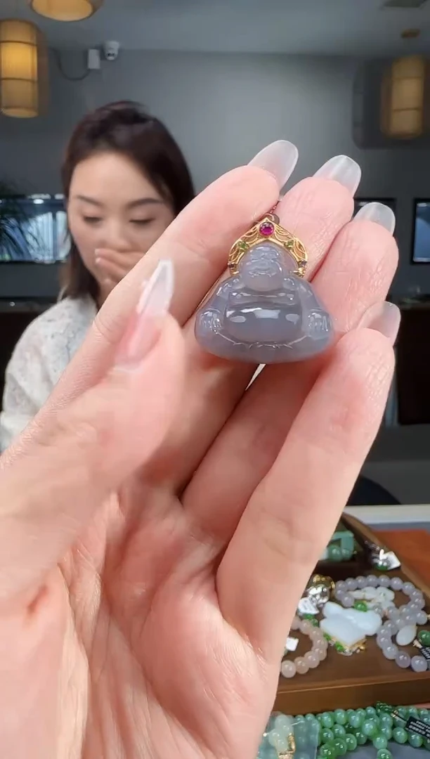 吊坠(不含链)18K金镶嵌和田玉1