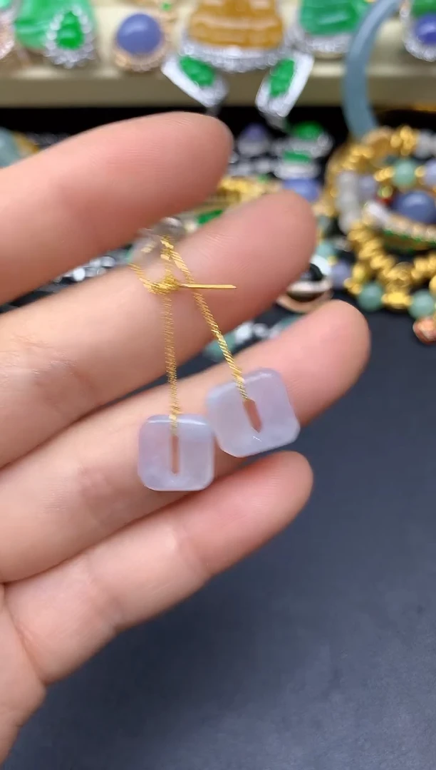 18K金镶嵌翡翠耳饰54-雪姐翡翠天天见