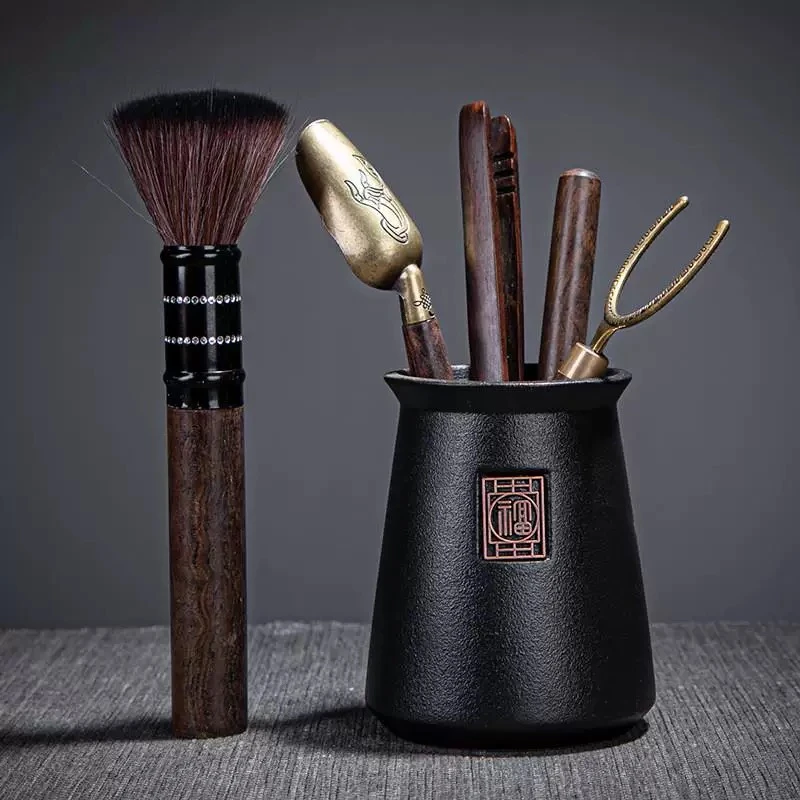 茶道六君子套装功夫茶具配件大全茶夹茶勺茶针养壶笔套组