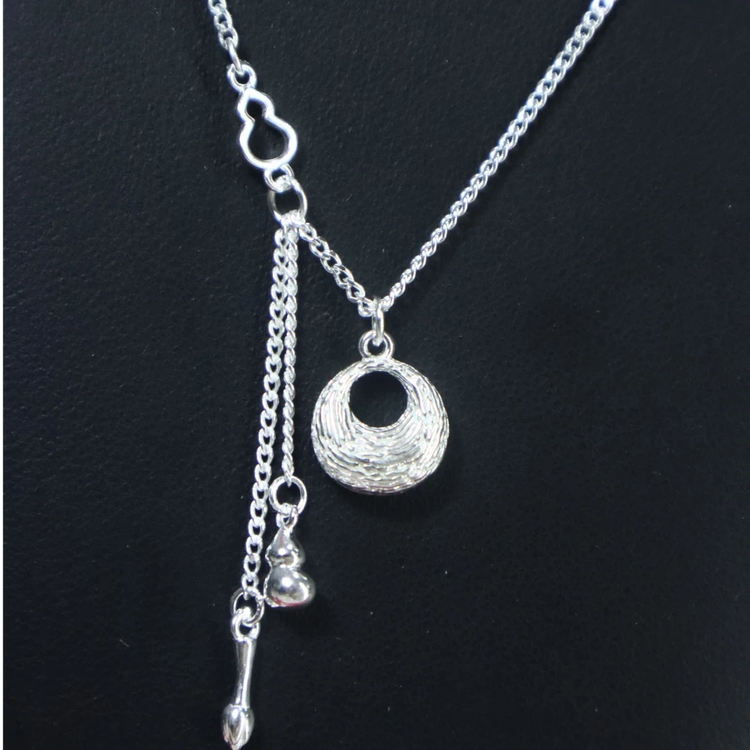 坠链均足银 足银实心套链 时尚秀气款式银饰品