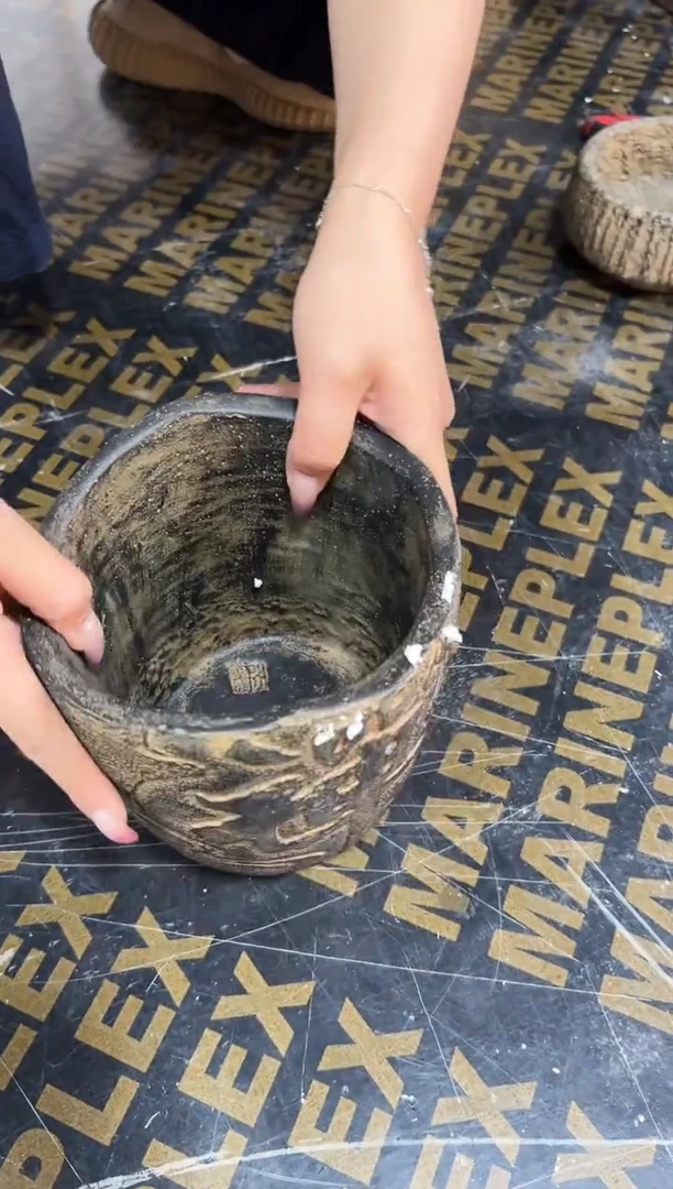 陶土【火山泥】禅字花盆