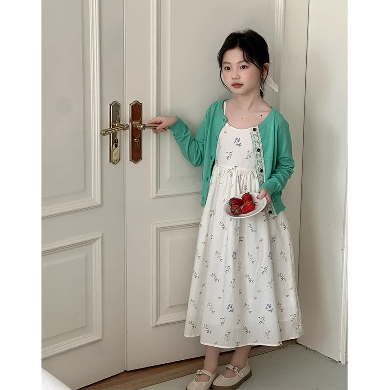 女童吊带连衣裙2025夏装新款儿童中大童夏季裙子 Q25023