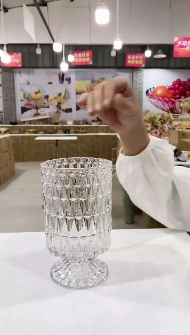 玻璃碎冰冰花花瓶一个